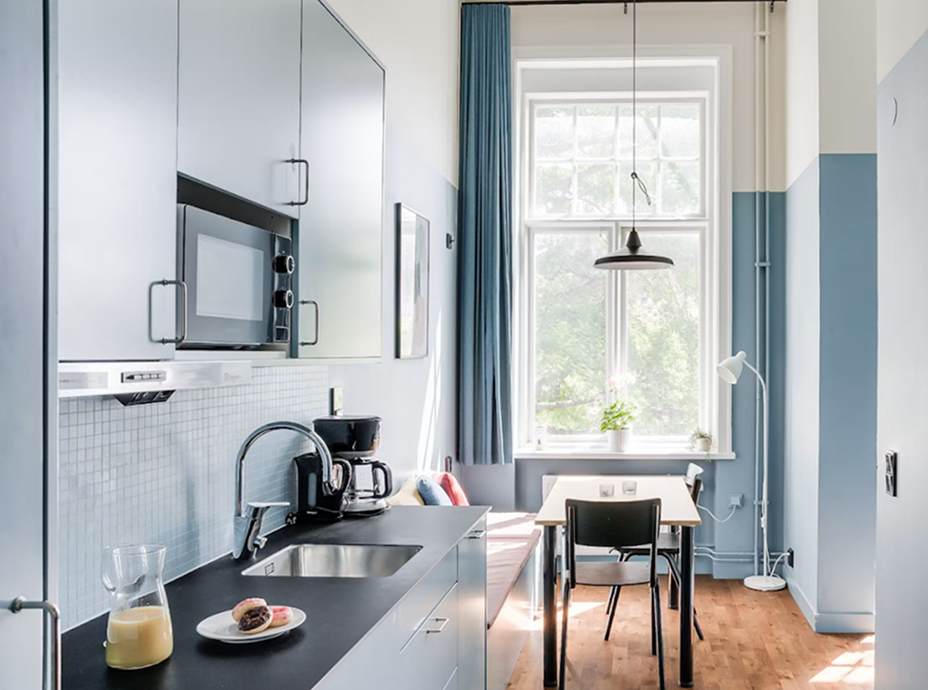 Kitchen and window light at The Nooq Malmö